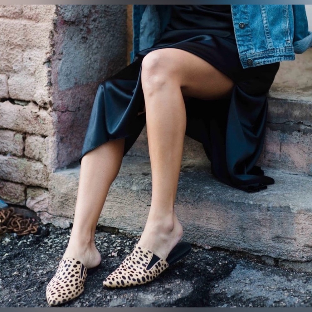 New! Jenni Kayne Pony Hair Mule - Spotted Leopard Cheetah Animal Print - Size 37 - Picture 5 of 15